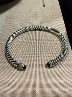 David Yurman Classic Cable Bracelet Black Onyx and Diamonds